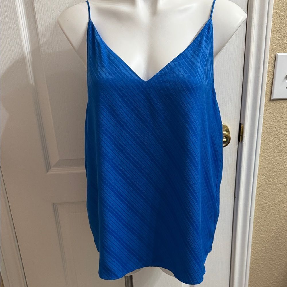 Calvin Klein Large Bright Blue Striped Camisole. Great for under a blazer.